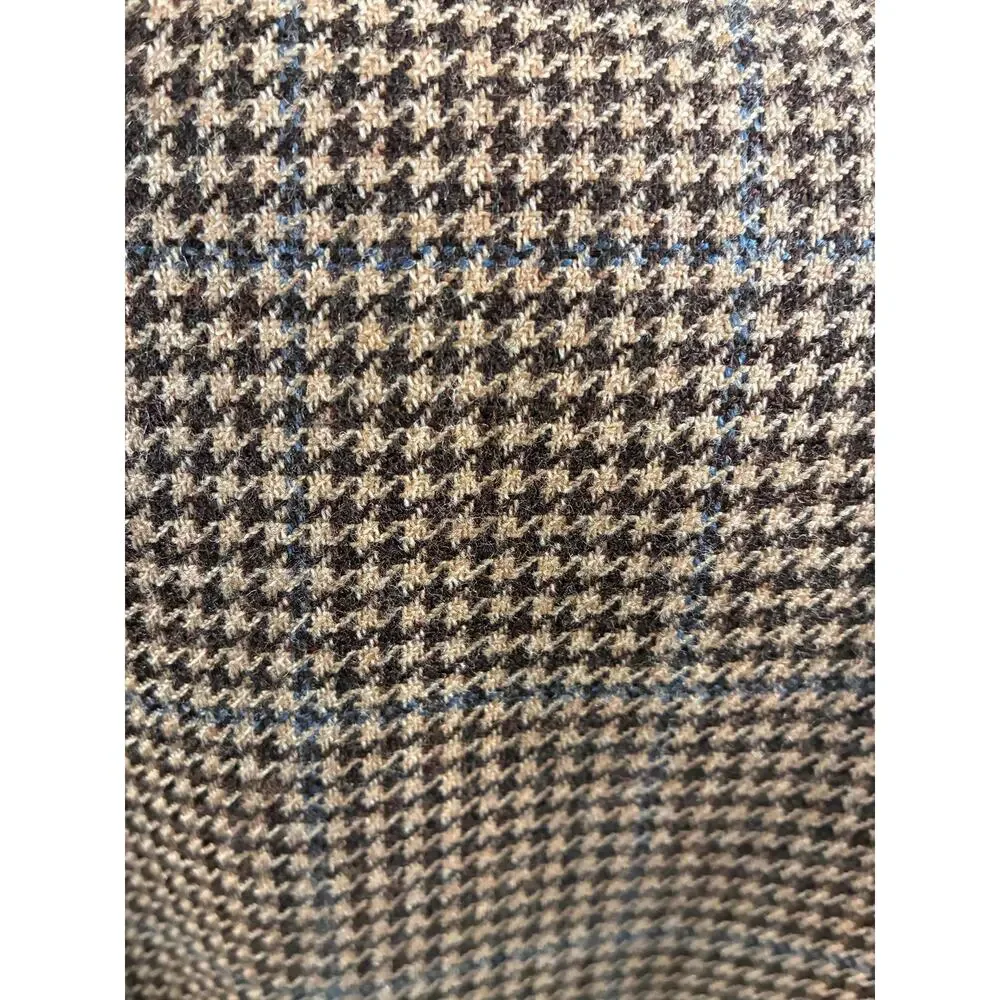 Brooks Brothers 1818 Madison Brown Houndstooth Wool Silk Sport Coat Blazer 44L